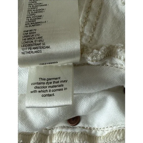 Anthropologie Pilcro The Austyn High Rise‎ Cuffed Jean Shorts Ivory Size 28 NWT - Picture 10 of 11